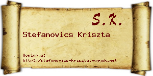 Stefanovics Kriszta névjegykártya